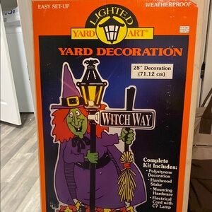 Witch Yard Decoration - Orange and Black